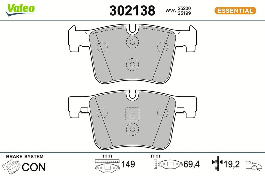 set placute frana,frana disc VALEO 302138