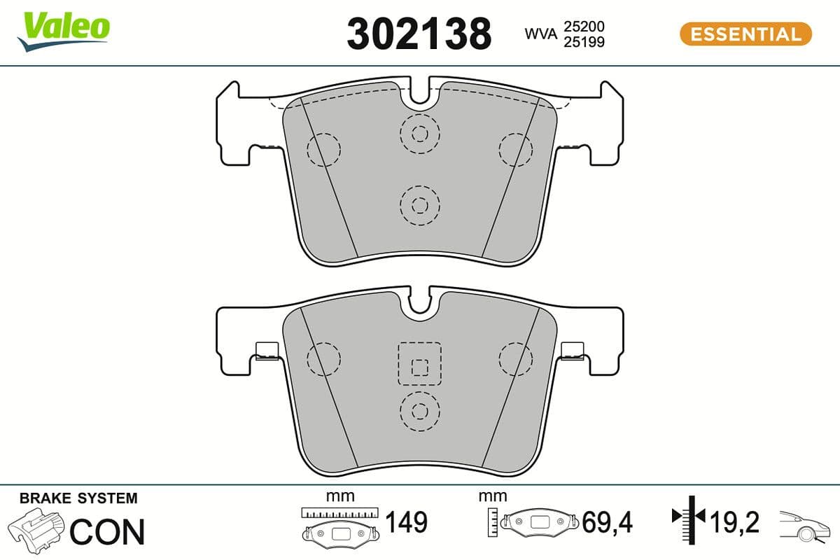 set placute frana,frana disc VALEO 302138
