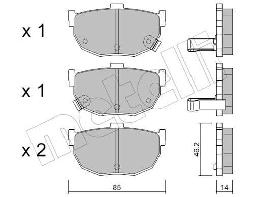 set placute frana,frana disc METELLI 22-0362-0