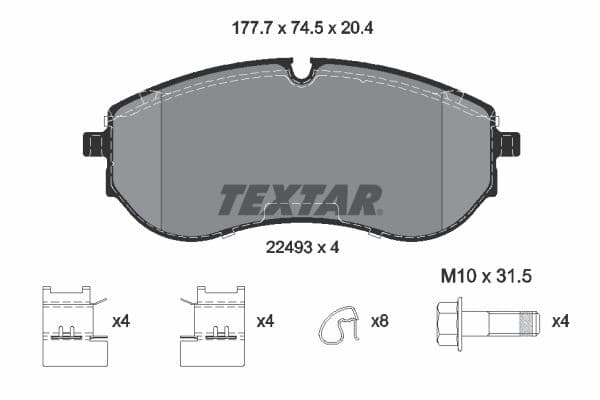 set placute frana,frana disc TEXTAR Q+ 2249301