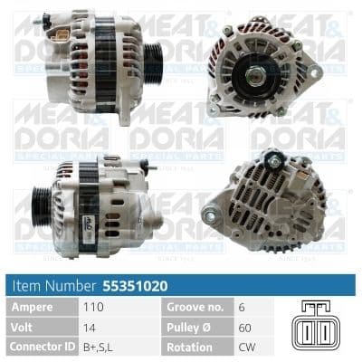 Generator / Alternator MEAT & DORIA 55351020