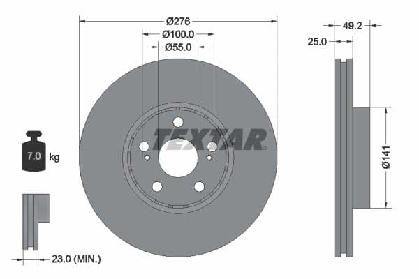 Disc frana TEXTAR PRO 92126403