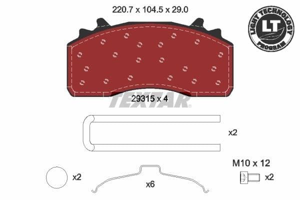set placute frana,frana disc TEXTAR Lightweight Technology 2931501