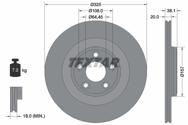 Disc frana TEXTAR PRO+ 92319905