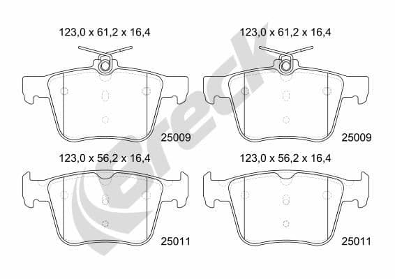 set placute frana,frana disc BRECK 25009 00 704 00