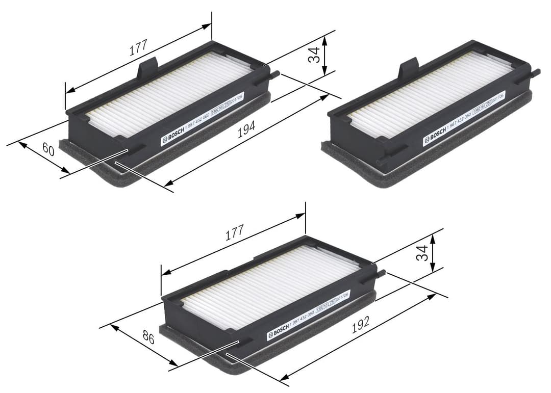 Filtru, aer habitaclu BOSCH 1 987 432 060