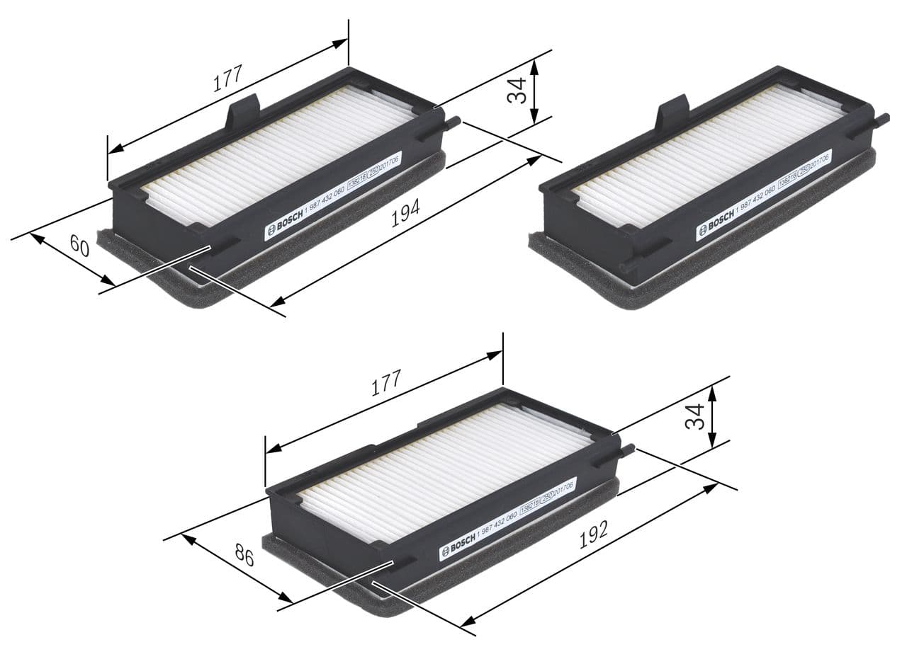 Filtru, aer habitaclu BOSCH 1 987 432 060