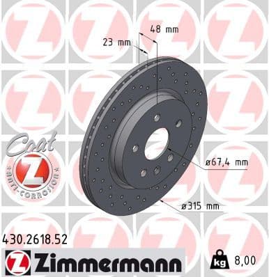 Disc frana ZIMMERMANN SPORT Z 430.2618.52
