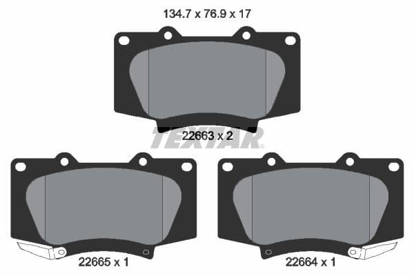 set placute frana,frana disc TEXTAR 2266301