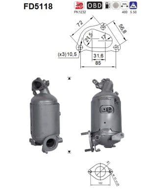 Filtru funingine/particule, sist.de esapament AS FD5118