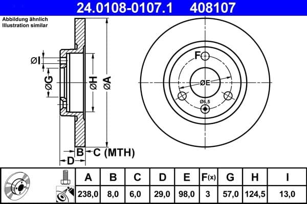 Disc frana ATE 24.0108-0107.1