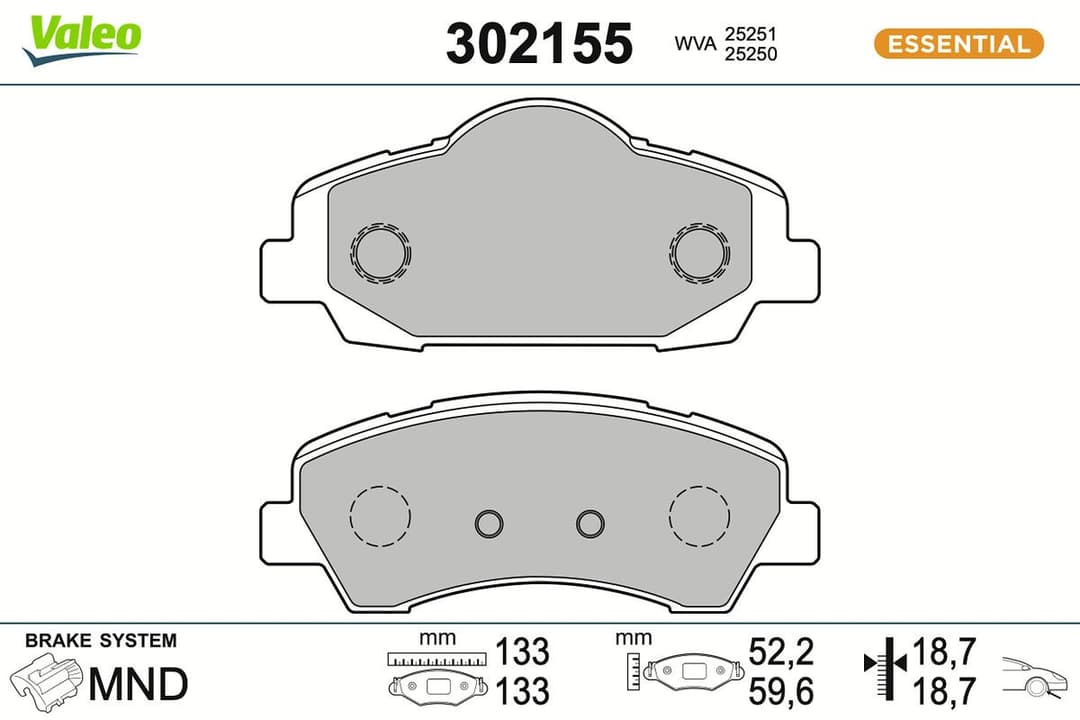 set placute frana,frana disc VALEO 302155