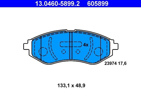 set placute frana,frana disc ATE 13.0460-5899.2