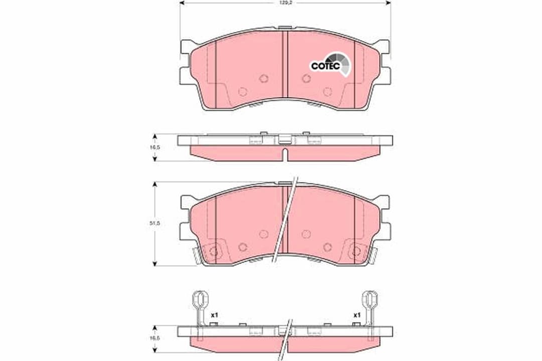 set placute frana,frana disc TRW COTEC GDB3285