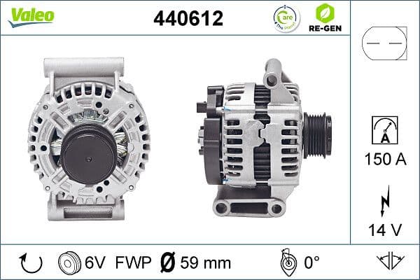 Generator / Alternator VALEO RE-GEN REMANUFACTURED 440612