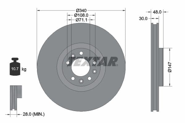 Disc frana TEXTAR PRO 92256003