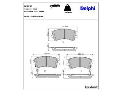 set placute frana,frana disc DELPHI LP1799
