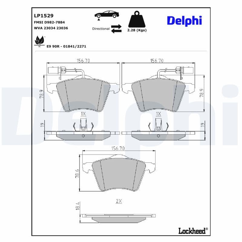 set placute frana,frana disc DELPHI LP1529