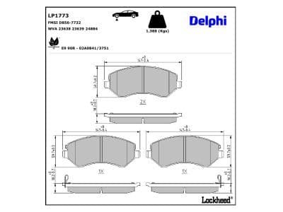 set placute frana,frana disc DELPHI LP1773