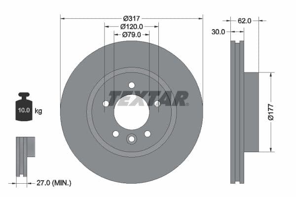 Disc frana TEXTAR PRO+ 92134505