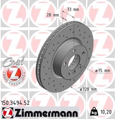 Disc frana ZIMMERMANN SPORT Z 150.3494.52