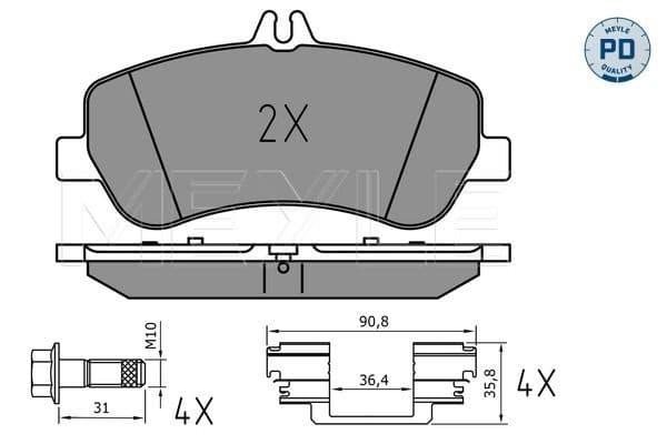 set placute frana,frana disc MEYLE -PD: Advanced performance and design. 025 248 6720/PD