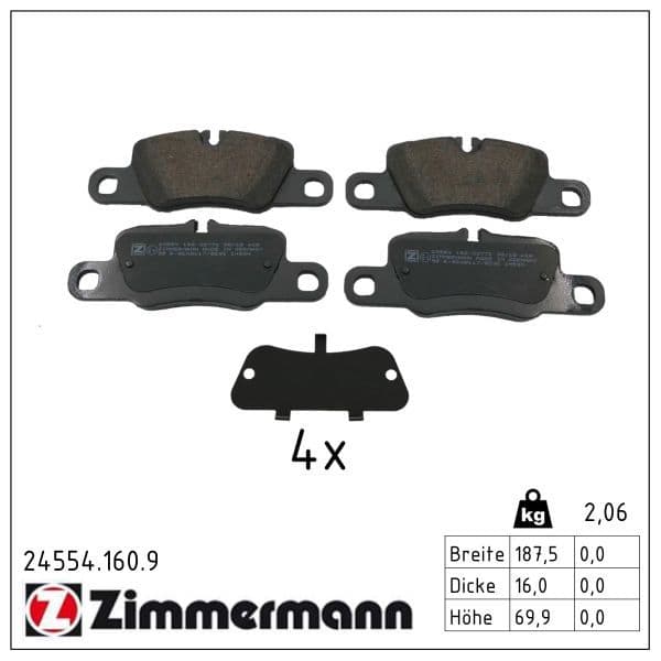 set placute frana,frana disc ZIMMERMANN pb:z 24554.160.9