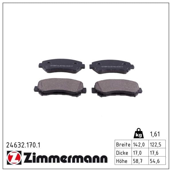 set placute frana,frana disc ZIMMERMANN 24632.170.1