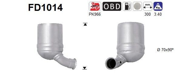 Filtru funingine/particule, sist.de esapament AS FD1014