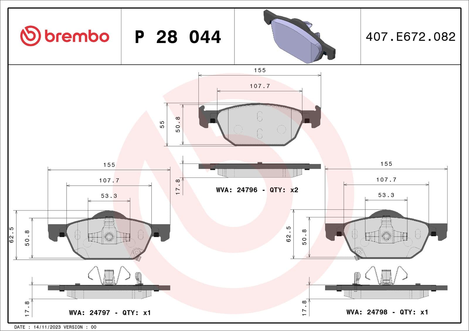set placute frana,frana disc BREMBO PRIME LINE P 28 044