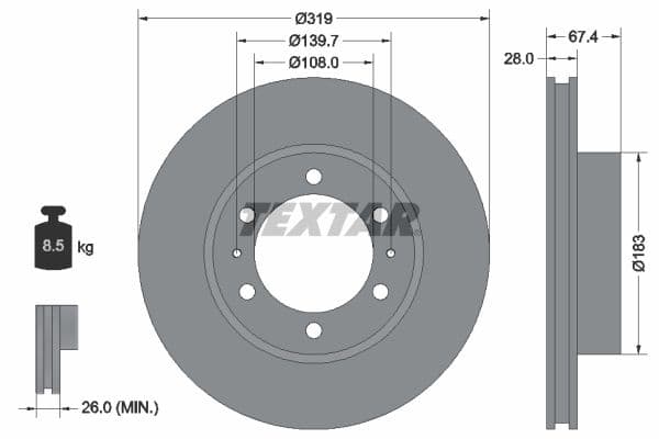 Disc frana TEXTAR PRO 92274903