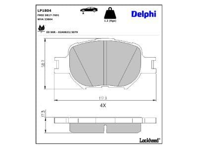 set placute frana,frana disc DELPHI LP1804