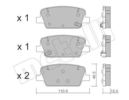 set placute frana,frana disc METELLI 22-1283-0