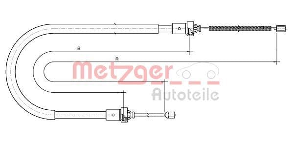 Cablu, frana de parcare METZGER 10.6892