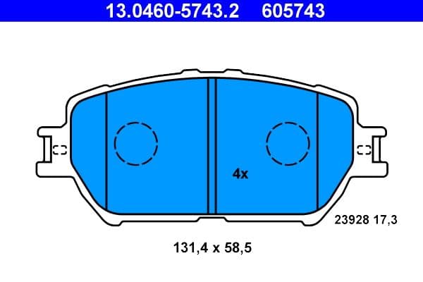 set placute frana,frana disc ATE 13.0460-5743.2