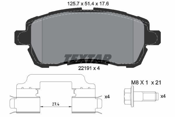 set placute frana,frana disc TEXTAR Q+ 2219103
