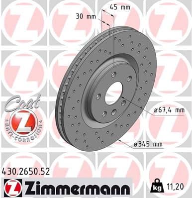 Disc frana ZIMMERMANN 430.2650.52