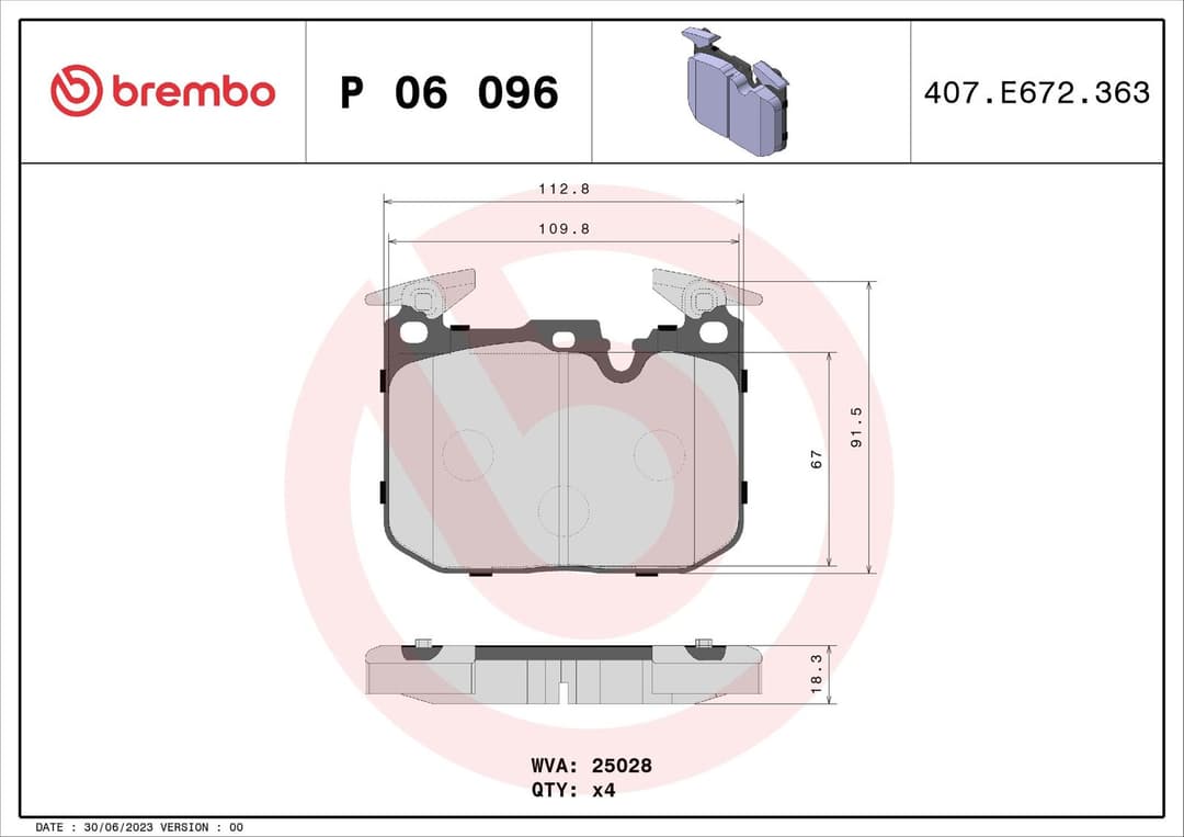 set placute frana,frana disc BREMBO PRIME LINE P 06 096