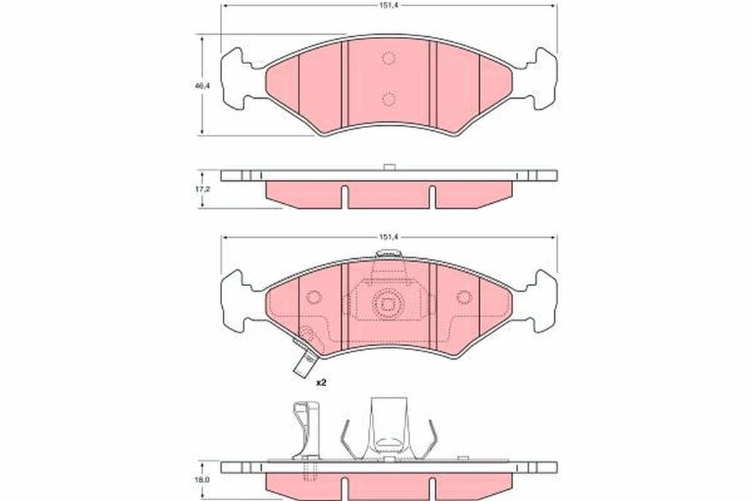 set placute frana,frana disc TRW GDB3224