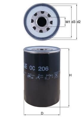 Filtru ulei MAHLE OC 206