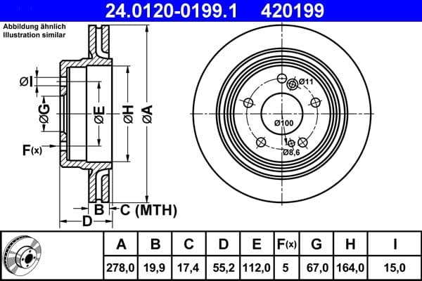 Disc frana ATE 24.0120-0199.1