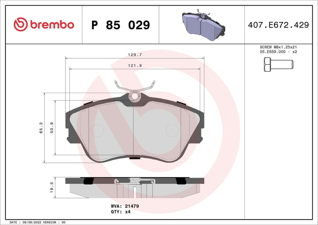 set placute frana,frana disc BREMBO PRIME LINE P 85 029