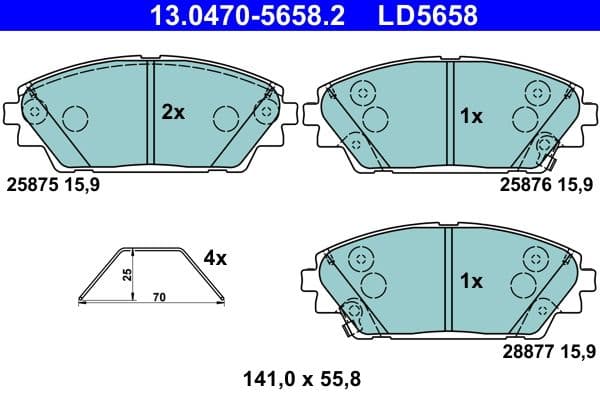set placute frana,frana disc ATE Ceramic 13.0470-5658.2