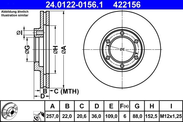Disc frana ATE 24.0122-0156.1