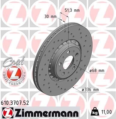 Disc frana ZIMMERMANN SPORT Z 610.3707.52