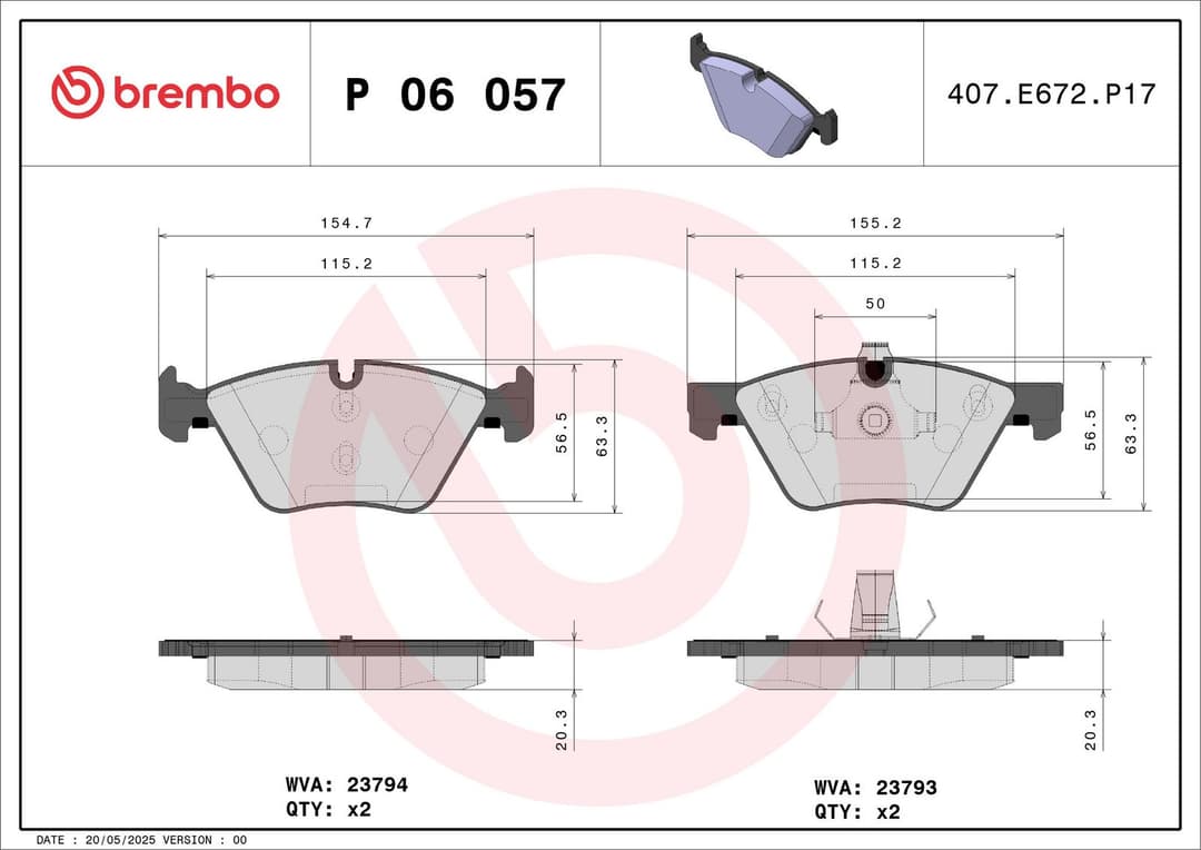 set placute frana,frana disc BREMBO PRIME LINE P 06 057