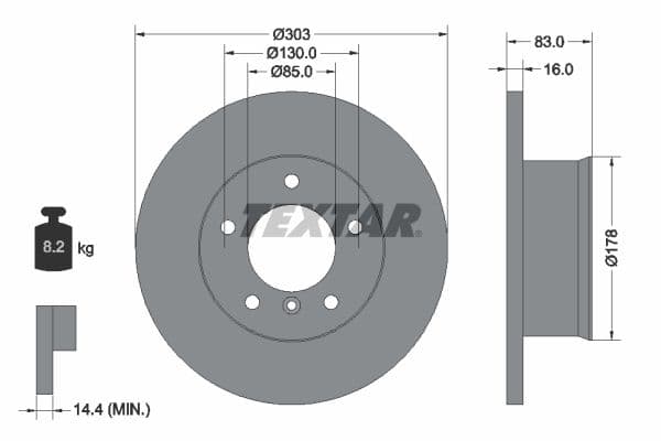 Disc frana TEXTAR 92020300