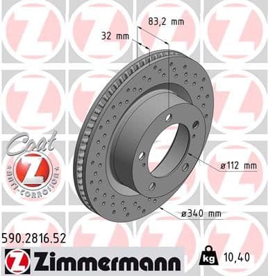Disc frana ZIMMERMANN 590.2816.52