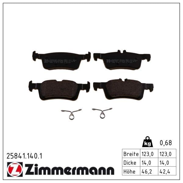 set placute frana,frana disc ZIMMERMANN 25841.140.1