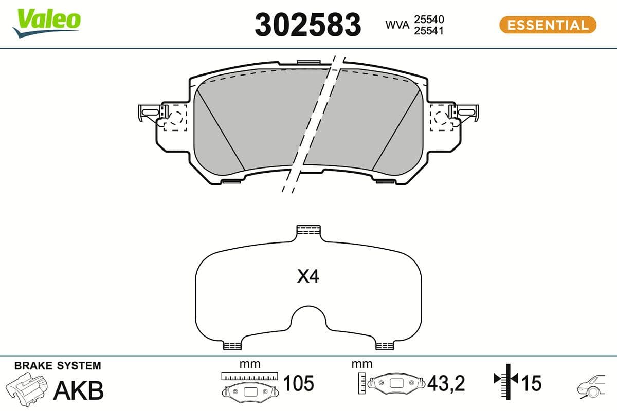 set placute frana,frana disc VALEO 302583